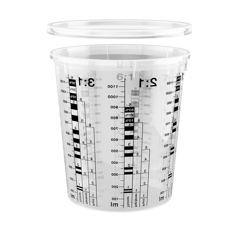17700ML PP स्वचालित पेन्ट मिक्स क्न्टिंग कप ढक्कनको साथ